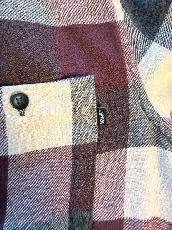 Vans Box Flannel Catawba Buttondown L/S Shirt Grape/Antique White - Picture 3 of 6